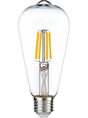 Noas YL92-0132 4W 2700K Amber Renk ST64 Rustik Ampul Şeffaf Cam E27 Duylu 290 Lümen