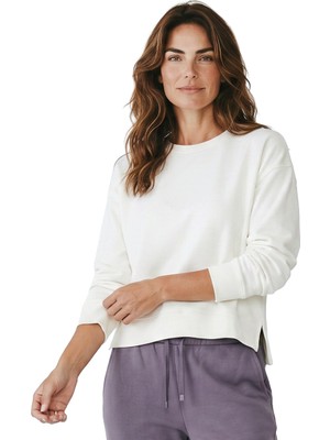 Sportive Cleo Kadın Beyaz Günlük Stil Sweatshirt 26YK0008-KBYZ