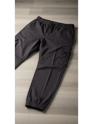ModeXL Büyük Beden Erkek Keten Kargo Jogger Valencia 21911 Antrasit