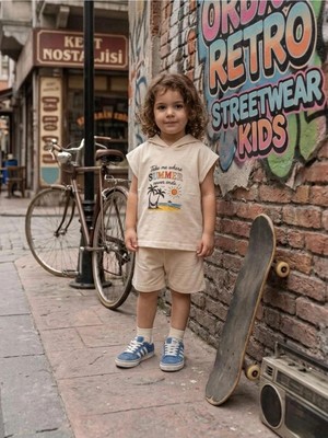 Baby Kuğu Unisex Bebek Çocuk Oversize Şortlu Takım