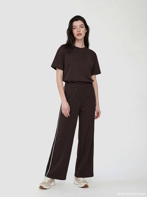 LC Waikiki Lcw Comfort Kahverengi Beli Lastikli Soft Touch Kadın Eşofman Altı