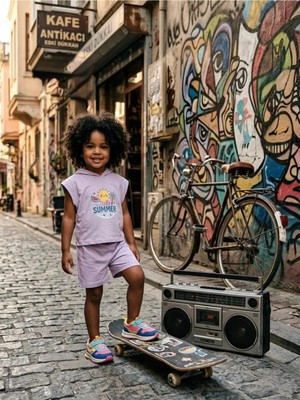 Baby Kuğu Unisex Bebek Çocuk Oversize Şortlu Takım