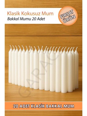 Empressco Klasik Kokusuz Bakkal Mum, 20 Adet (10 Cm) Dilek Mumu Seti