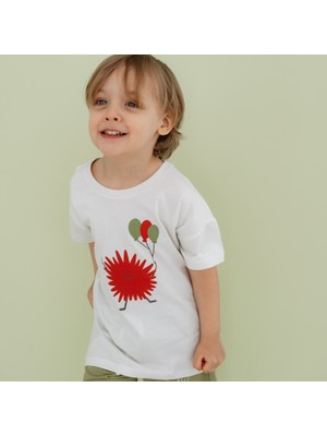 Little Yucca "comfy" Organik Pamuk Tshirt - Kırık Beyaz