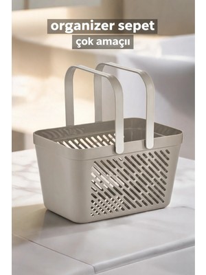 Eco Lounge 8'li Gri Kulplu Sepet Mutfak Banyo Dolap Düzenleyici Organizer Seti