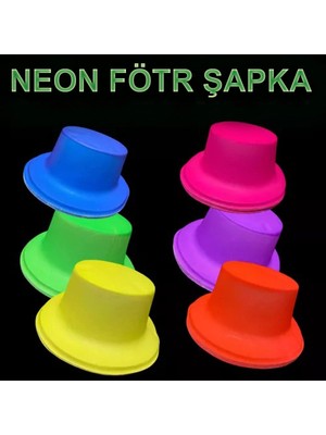 Colezium Neon Partisi Pembe Renk Plastik Fötr Şapka