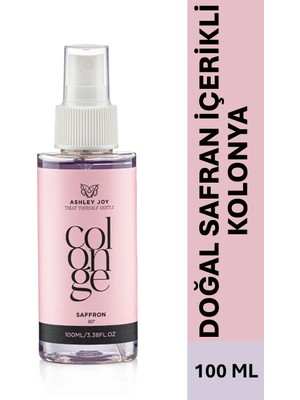 Ashley Joy Doğal Safran İçerikli Ferahlatıcı Kolonya 100 ml 80 Derece Şık Tasarım