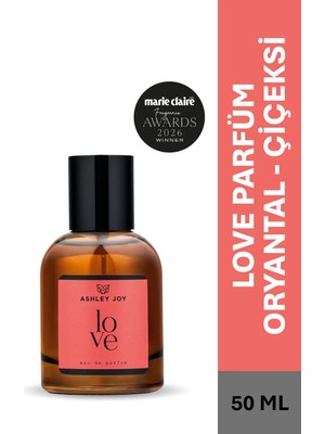 Ashley Joy Love Kadın Parfüm EDP  50 ML | Oryantal & Çiçeksi  | Zencefil, Kan Portakalı, Sandal Ağacı, Paçuli | Amber Renkli Cam Şişe
