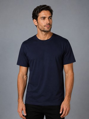 Bisse Lacivert  Bi̇si̇klet Yaka Basi̇c T-Shirt TS26Y26105_D39