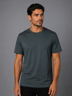 Bisse Haki Bi̇si̇klet Yaka Basi̇c T-Shirt TS26Y26105_C49