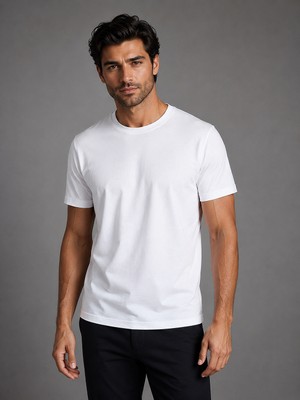 Bisse Beyaz  Bi̇si̇klet Yaka Basi̇c T-Shirt TS26Y26105_D01