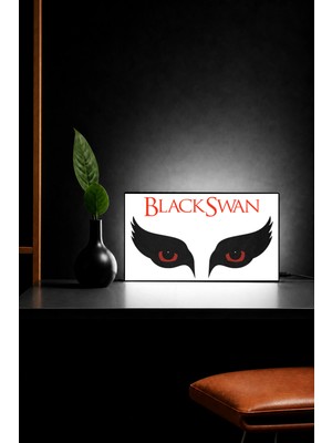 Gişe Arts Masa Lambası -  Black Swan (Siyah Kuğu) Adaptörlü Dekoratif & Hediyelik Lamba
