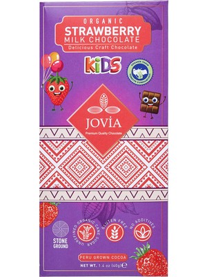 Montreal Jovia Organik Çilekli Sütlü Çikolata KIDS-40G ( 1 Adet )
