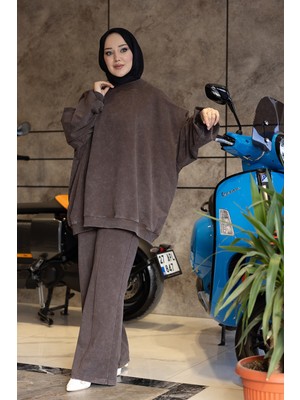 Suede Style 9033-9034 - Şık Rahat 2 Iplik Soft Yıkama Salaş Kadın Takım