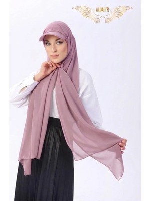 ALDAIYR Şapkalı Boneli Hazır Şal Hijab Sandy