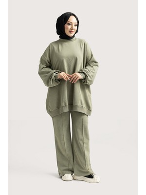 Suede Style 9033-9034 - Şık Rahat 2 Iplik Soft Yıkama Salaş Kadın Takım