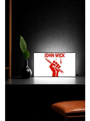 Gişe Arts Masa Lambası -  John Wick Adaptörlü Dekoratif & Hediyelik Lamba