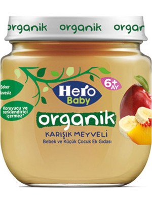 Montreal Hero Baby Organik Karışık Meyve Püreli Kavanoz Mama 120 G ( 1 Adet )