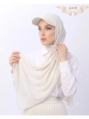 ALDAIYR Şapkalı Boneli Hazır Şal Hijab Sandy