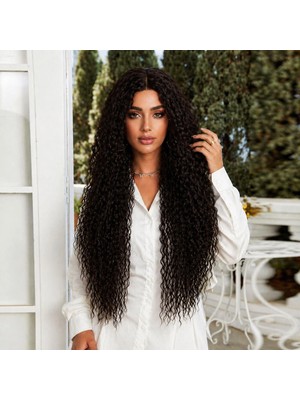 Colezium Afro Daa Fiber Sen Tül Peruk / Koyu Kestane