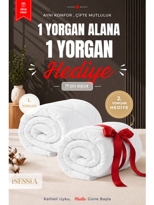 Isessia Riva Çift Kişilik Yorgan | 1 Yorgan + 1 Yorgna Hediyeli | Ultra Yumuşak 4 Mevsim Konforlu Uyku Seti
