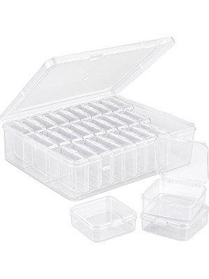 Sunup 24'lü Plastik Şeffaf Saklama Kutusu 24 Küçük + 1 Büyük Kutulu Set
