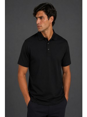 Bisse Siyah  Polo Yaka T-Shirt TS26Y26106_D-90