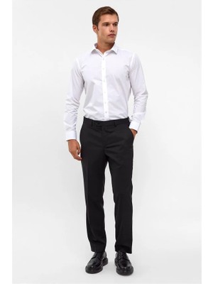 Süvari Siyah Regular Düz Klasik Pantolon