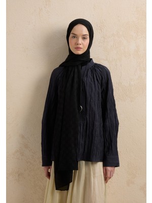 Fresh Scarfs Modal Damalı Şal Siyah