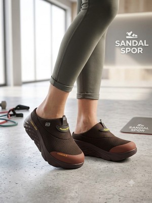 Sandal Spor Kadın Dolgu Taban Ortopedik File Sabo Doktor Hemşire Hastane Aşçı Terliği SS001-0278 Acı Kahve