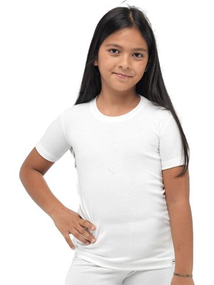 Malabadi Ekru Unisex Çocuk Termal Fanila Içlik 402 Yarım Kollu Rahat Viloft Kumaş