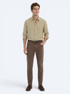 Kip Kahverengi Regular Fit Denim %100 Pamuk Pantolon
