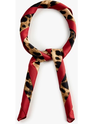 Koton Leopar Desenli Kare Fular Bandana