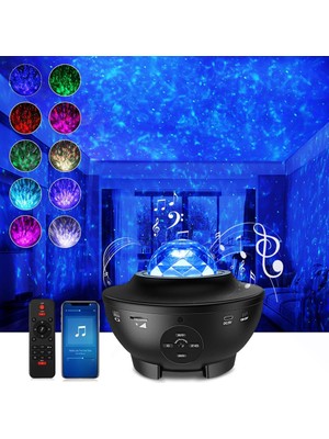 Yıldızlı Gökyüzü Projektörü LED Galaxy Light, Yıldızlı Projektör Işığı, Bulutlar ve