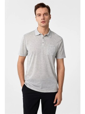 Süvari Gri Regular Düğmeli Polo Yaka Tişört