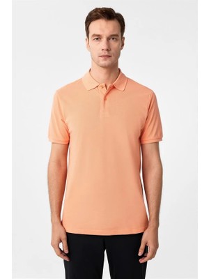 Süvari Sütlü Kahve Slim Düğmeli Polo Yaka Tişört