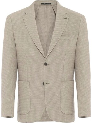 Süvari Haki Slim Mono Yaka Torba Cep 6 Drop Klasik Ceket