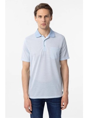 Süvari Mavi Regular Düğmeli Polo Yaka Tişört