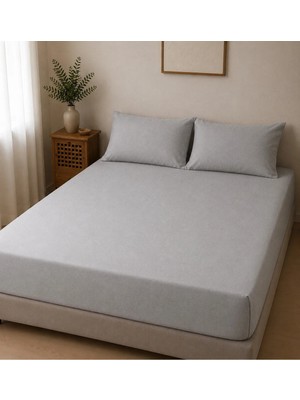 Pamuva Çift Kişilik Lastikli Çarşaf Takımı 2 Adet Yastık Kılıflı 50X70 | 180X200+30 | %100 Pamuk