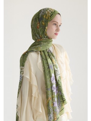 Fresh Scarfs Valentina Floş Viskon Şal Yeşil