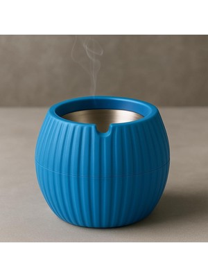 Store Dekoratif Içi Metal Hazneli Küllük, Rüzgar Geçirmez, Masa Üstü ve Bahçe Kullanımı,
