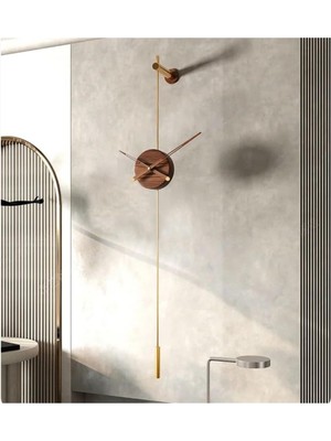 Metaquartz Aksesuar Camsız Ahşap Metal Gravity Metal Duvar Saati, Modern Dekoratif Duvar Saati Gol