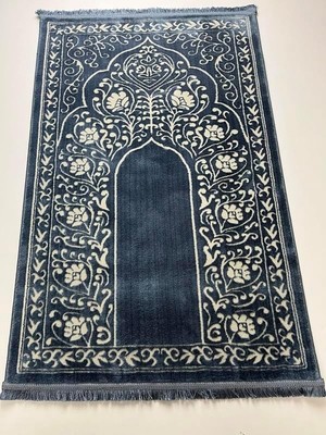 Ipekyün Halı Yün Tüşeli Akrilik Dokuma Seccade Namazlık 80X120 Turkuaz Battal Boy