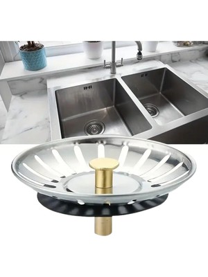 ® Paslanmaz Çelik Mutfak Evye Lavabo Süzgeci Lavabo Gideri Atık Gıda Tıpası