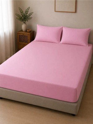 Pamuva Çift Kişilik Lastikli Çarşaf Takımı 2 Adet Yastık Kılıflı 50X70 | 180X200+30 | %100 Pamuk