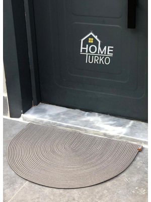 Doğal Jüt Yarım Daire Kapı Önü Paspası / Kaymaz Tabanlı / Doğal El Dokuma / Şık ve Dekora