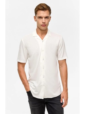 Süvari Beyaz Slim Casual Gömlek