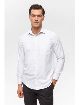 Süvari Ekru Regular Klasik Yaka Casual Gömlek