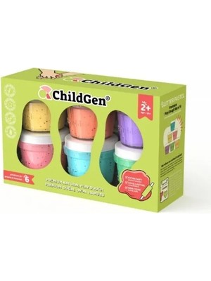 ChildGen Doğal Oyun Hamuru - 6lı Glitter Set 6X125 gr