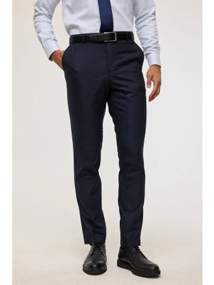 Süvari Lacivert Slim Kruvaze Yaka 6 Drop Takım Elbise